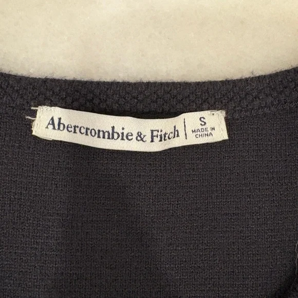 Abercrombie & Fitch Black Mini Dress with Gold Buttons - Picture 2 of 3